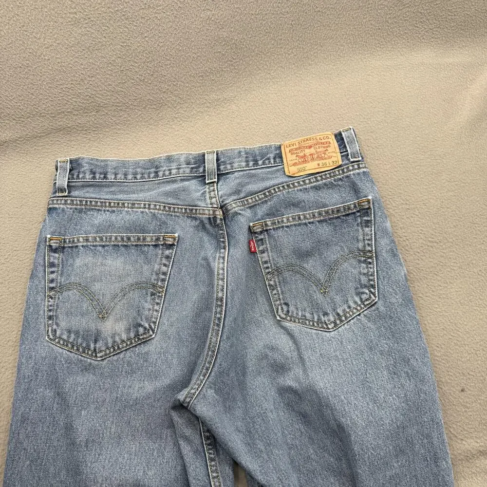 Levis‎ 550 Jeans Mens 36x32 (Fits 34/31) Blue Relaxed Fit Tapered Leg Denim
